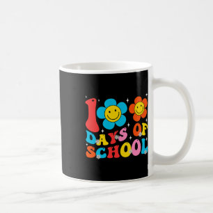 Taza De Café Niños maestros Retro Groovy 100 días felices 100 d
