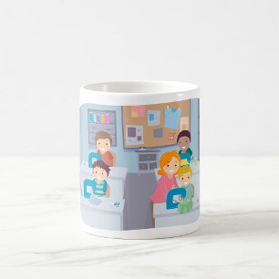 Taza De Café Niños masticando clases de divertidos y aprendiend