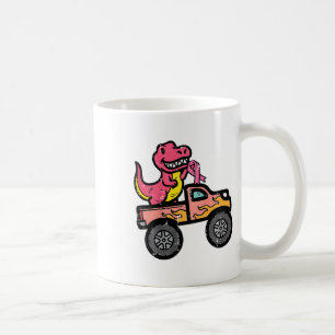 Taza De Café Niños Monstruo de Dino Rosado Camión Cáncer de Mam
