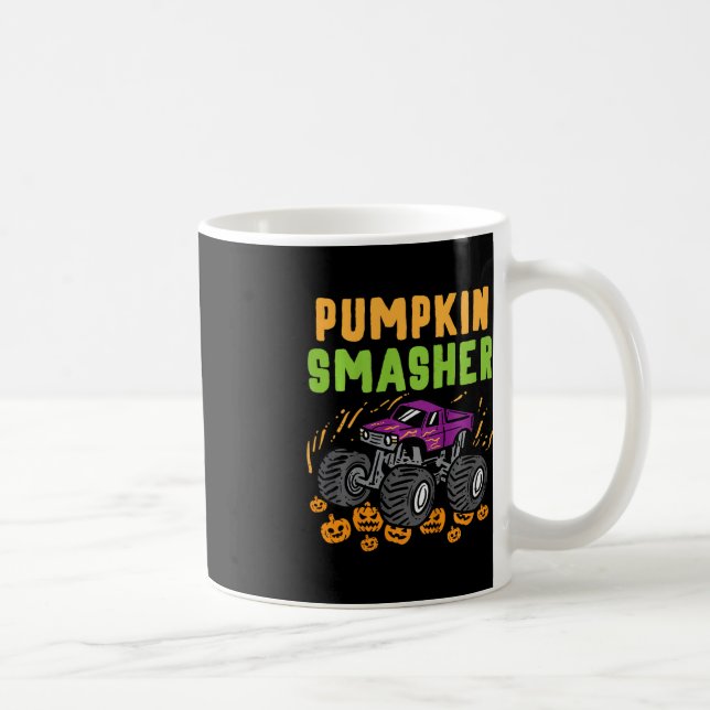 Taza De Café Niños Monstruo Halloween Camión Calabaza Masajista (Derecha)