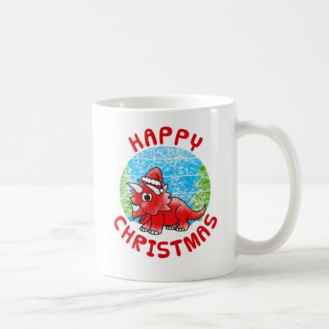Taza De Café Niños Navidades de Dinosaurios de Triceratops Dive (Derecha)