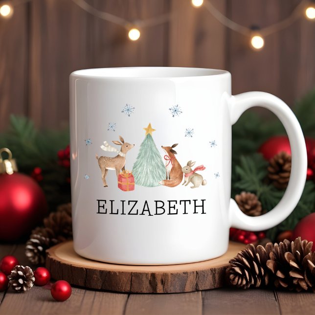 Taza De Café Niños Navidades de Woodland Animales calientes (Subido por el creador)