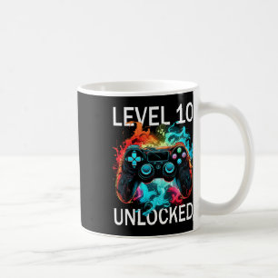 Taza De Café Niños Nivel 10 Desbloqueado Videojugador Retro 10