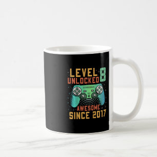Taza De Café Niños Nivel 8 Desbloqueado Cumpleaños 8 Años Niño 