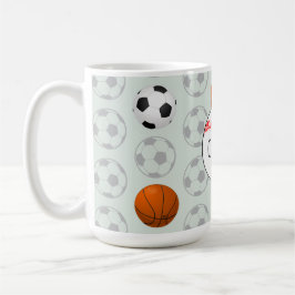 Taza De Café Niños Nombre Blanco Deportes Patrón Béisbol Kids 