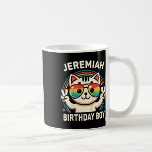 Taza De Café Niños Nombre Jeremiah Cumpleaños Niño Gato