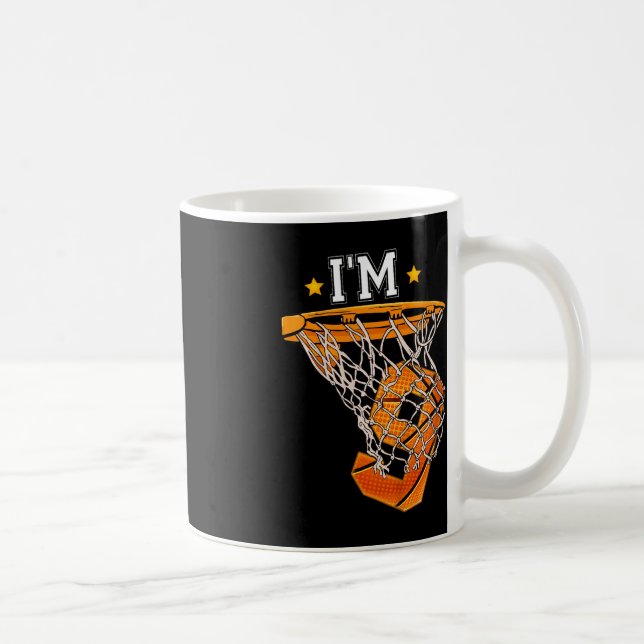 Taza De Café Niños Noveno Baloncesto Cumpleaños Soy 9 Niño Chic (Derecha)