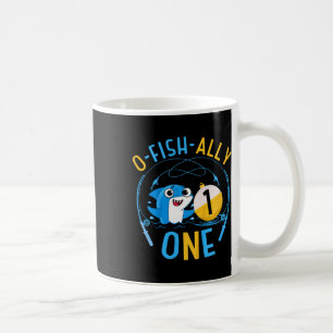 Taza De Café Niños Ofishally Uno Cumpleaños 1st Tema de Pesca O