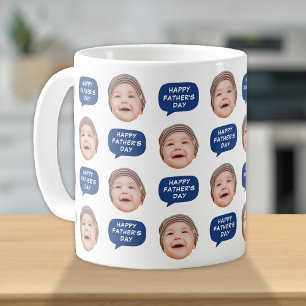 Taza De Café Niños Pequeños Cara Foto Para Papá