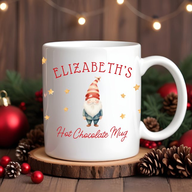 Taza De Café Niños personalizados Acuarela Elf Chocolate calien (Subido por el creador)
