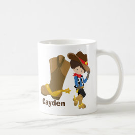 Taza De Café Niños Personalizados Monograma Rodeo occidental sa