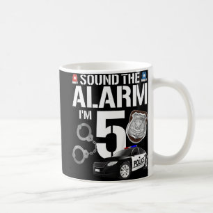 Taza De Café Niños policía de 5 años oficial de cumpleaños poli