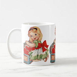 Taza De Café Niños retro-niños Chicas del corazón