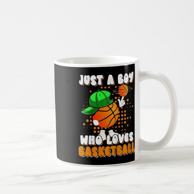 Taza De Café Niños Solo Un Niño Que Ama El Amante Del Bysketbyl (Derecha)