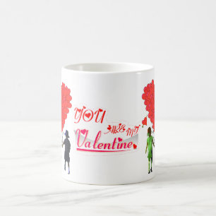 Taza De Café Niños sosteniendo manos y globos con forma de cora