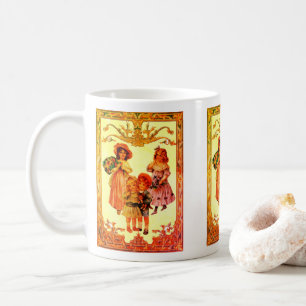 Taza De Café Niños victorianos de arte vintage