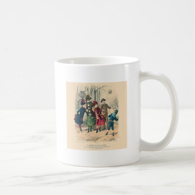 Taza De Café Niños victorianos vistiendo representan antigüedad (Derecha)