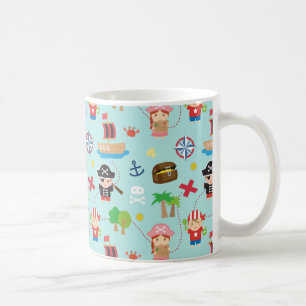 Taza De Café Niños y Niñas Piratas Lindos Tesoro