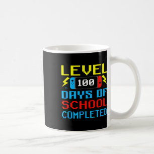 Taza De Café Nivel 100 Días De Enseñanza De Niños Jugadores Esc