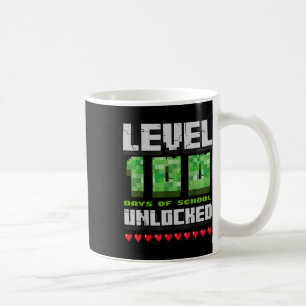 Taza De Café Nivel 100 Días De Escuela Píxel De Juego Desbloque