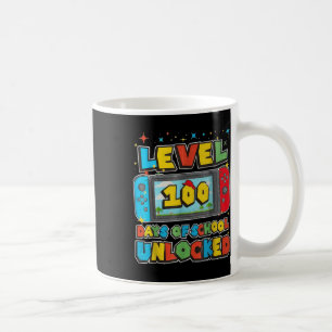 Taza De Café Nivel 100 Días De Escuela Píxel De Juego Desbloque