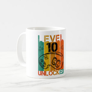 TAZA DE CAFÉ NIVEL 10 DESBLOQUEADO - FUNNY BIRTHDAY GAMER