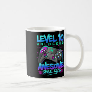 Taza De Café Nivel 10 Desbloqueados Niño de 10 años Cumpleaños