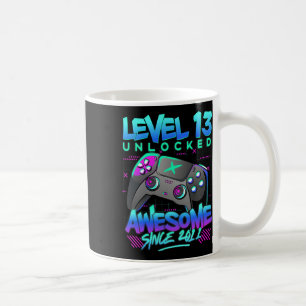 Taza De Café Nivel 13 Desbloqueado Niño de 13 años Cumpleaños 1
