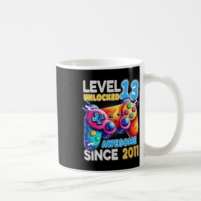 Taza De Café Nivel 13 Videojuego desbloqueado 13 cumpleaños (Derecha)