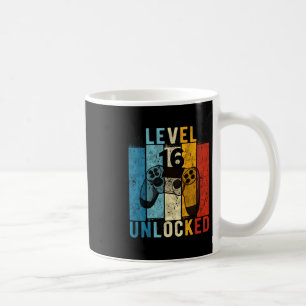 Taza De Café Nivel 16 Desbloqueado Videojugador de 16 Años Rega