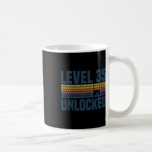 Taza De Café Nivel 35 Desbloqueado Cumpleaños 35 35 Años de Eda