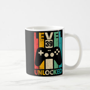 Taza De Café Nivel 39 desbloqueado cumpleaños 39 videojuego ret