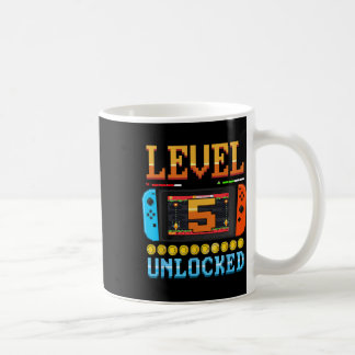 Taza De Café Nivel 5 Desbloqueado Camiseta 5º Cumpleaños Videoj
