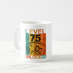 TAZA DE CAFÉ NIVEL 75 JUEGO DIVERTIDO DESBLOQUEADO GEEK CUMPLEA