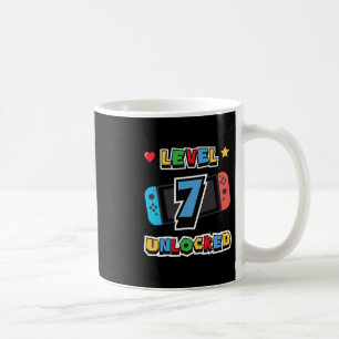 Taza De Café Nivel 7 Desbloqueado Cumpleaños 7 Infantil Juego 7
