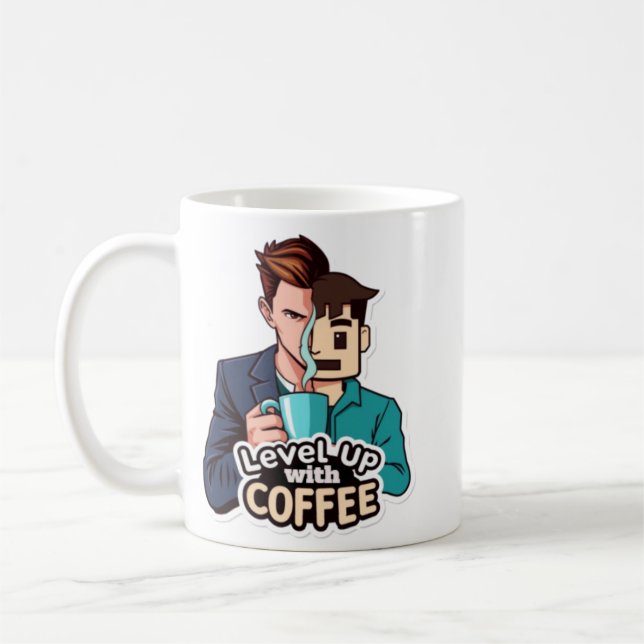 Taza De Café Nivel arriba con café (hombre) (Izquierda)