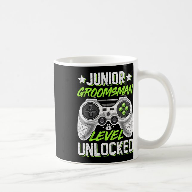 Taza De Café Nivel de Gamer Junior Groomsman Desbloqueado Video (Derecha)