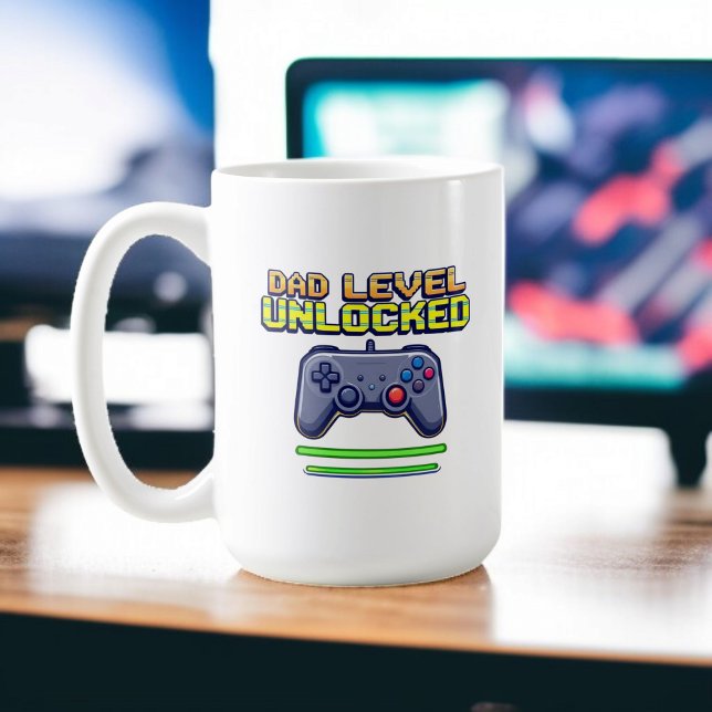 Taza De Café Nivel de padre desbloqueado | Día del Primer Padre (Subido por el creador)