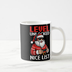 Taza De Café Nivel de videojuego de Santa desbloqueado Buena li