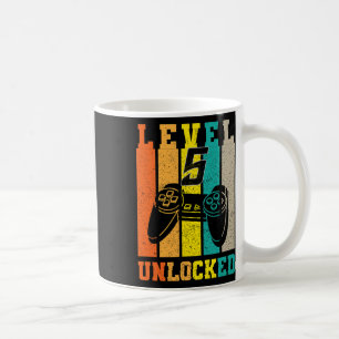 Taza De Café Nivel Retro 5 Desbloqueado Cumpleaños Leyenda de l