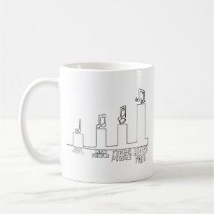TAZA DE CAFÉ NIVELES DE LOCURA EN LAS CUATRO PARTES