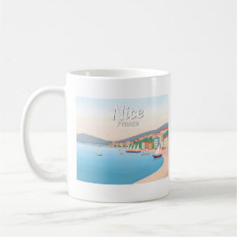 Taza De Café Niza Francia Riviera Pastel Viaje