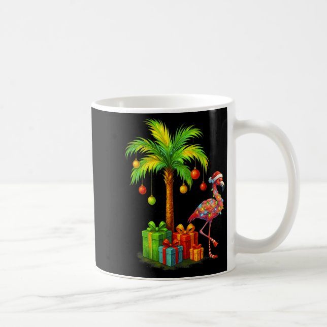 Taza De Café Nk Flamingo Christmas Palm Tree Trocal Xmas  (Derecha)