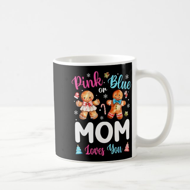 Taza De Café Nk Or Blue Mom Loves You Gender Reveal Christmas  (Derecha)