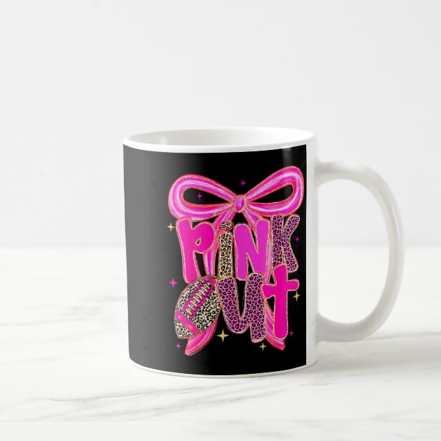 Taza De Café Nk Out Leopard Football Bow Breast Cancer Awarenes (Derecha)