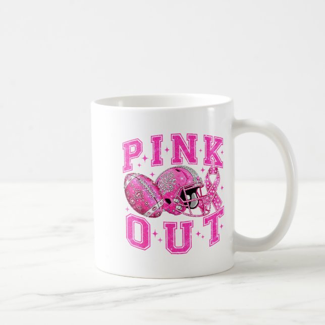 Taza De Café Nk Out Tackle Breast Cancer Awareness Football Nk  (Derecha)