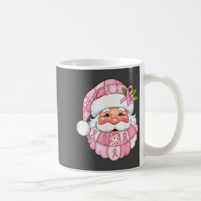 Taza De Café Nk Patchwork Santa Breast Cancer Awareness Christm (Derecha)