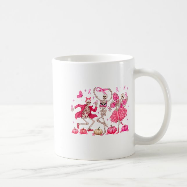 Taza De Café Nk Ribbon Breast Cancer Awareness Skeleton Women M (Derecha)