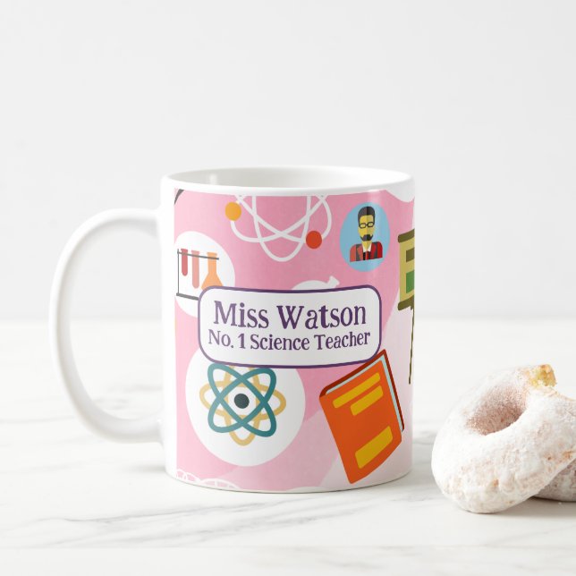 Taza De Café No. 1 Maestra de Ciencias Mug (Con donut)