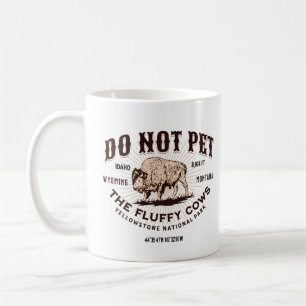 Taza De Café No acaricies a las vacas esponjosas Bisonte de Yel